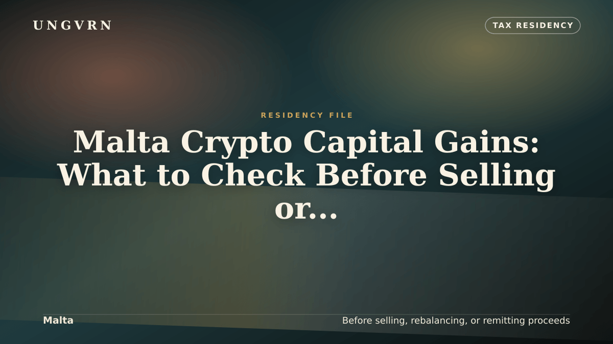 Cinematic article cover for Malta Crypto Capital Gains: What to Check Before Selling or Moving Proceeds
