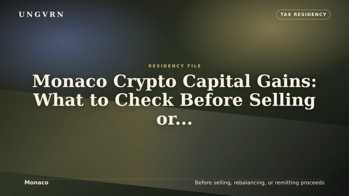 Cinematic article cover for Monaco Crypto Capital Gains: What to Check Before Selling or Moving Proceeds