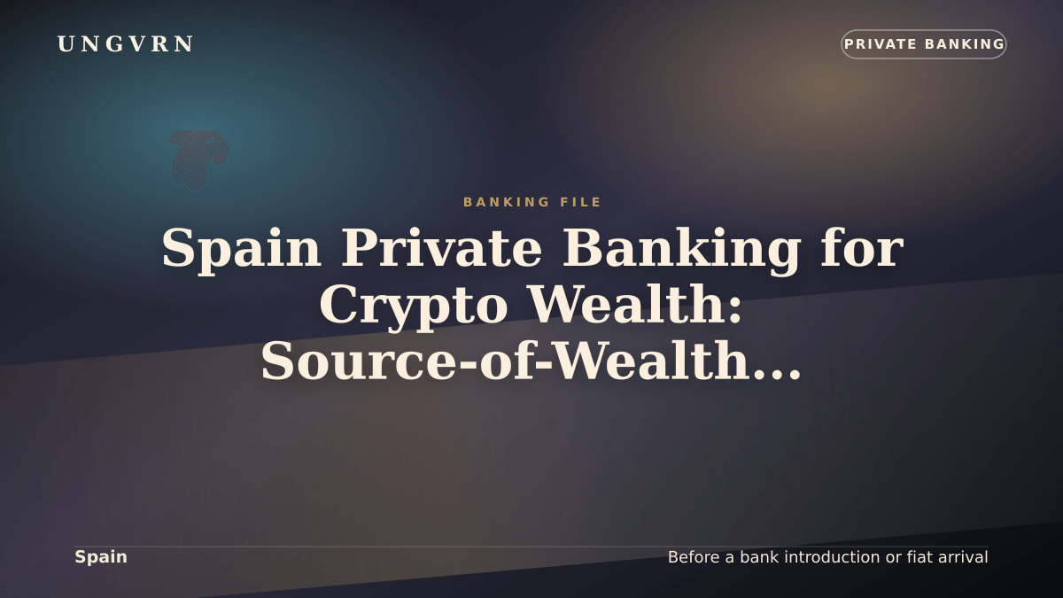 Cinematic article cover for Spain Private Banking for Crypto Wealth: Source-of-Wealth and Account Readiness
