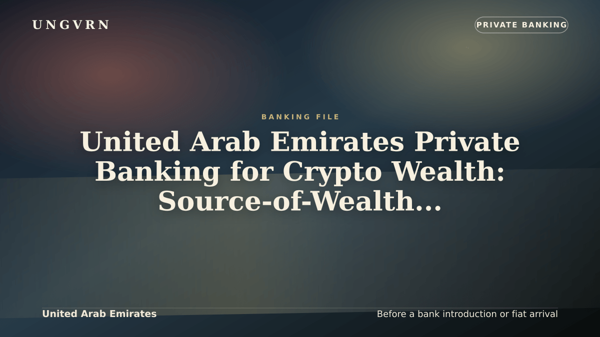Cinematic article cover for United Arab Emirates Private Banking for Crypto Wealth: Source-of-Wealth and Account Readiness