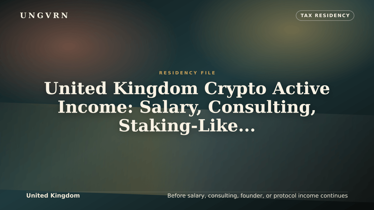 Cinematic article cover for United Kingdom Crypto Active Income: Salary, Consulting, Staking-Like Yield, and Founder Work