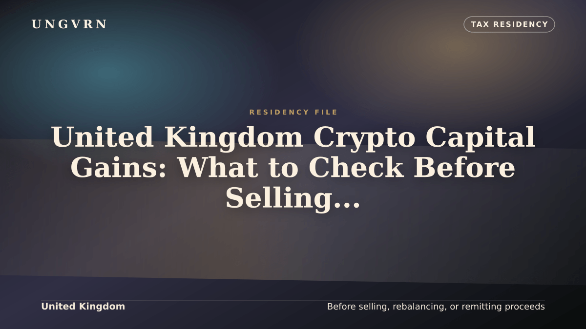 Cinematic article cover for United Kingdom Crypto Capital Gains: What to Check Before Selling or Moving Proceeds